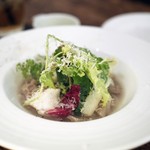 モルソー - トリップの白ワイン煮　香味野菜を添えて