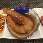 SEN YO - 前菜三種：エビの紹興酒漬け