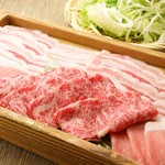 Kurobuta Shabu Shabu Shimadu - 黒豚・国産牛盛合せしゃぶしゃぶ