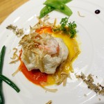 望楼NOGUCHI登別 - 噴火湾産ヒラメと増毛産甘えびのヴァプール（蒸し物）