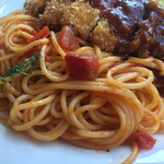 キッチン すずたとうげ - 2016年10月下旬 トマトが大きめのスパゲティ