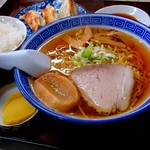 食堂いずみ - ラーメン小ライス餃子セット