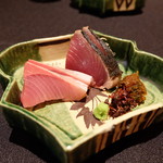 日本料理 楮山 - ぶりと鰹のたたき