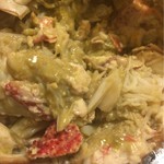 串あげ太郎 - カニ味噌と混ぜ混ぜ