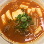 Matsuya - 豆腐キムチチゲ膳（生玉子） ¥530 の豆腐キムチチゲ