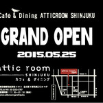 Attic room SHINJUKU - 渋谷店１０周年の２０１５年に、新宿店はオープンしました。