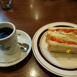 星乃珈琲店 - 海老とアボガドトと玉子のトーストサンド、星乃ブレンド