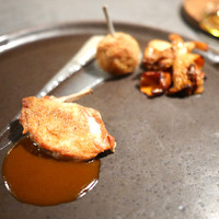 S'ACCAPAU - ウズラの炭火焼とジロール茸　タマネギのピューレ