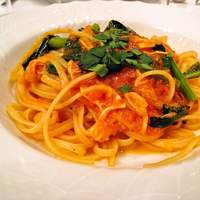 リストランテ ベリーニ - 渡り蟹とほうれん草のトマトソースパスタ
