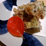 なにわ料理 有 - 松茸と鱧のかき揚げ