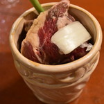 Tajimaya Kounosuke - ハラミステーキ（壺に入ったところ）
