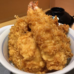 Ginzatenichi - 季節の天丼 白身魚はハマチじゃかいか が嫁の感想