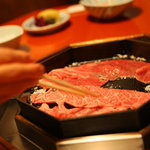 三嶋亭 - 砂糖→お肉→割下