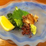 旬魚処 海蔵 - さざえのお造り
      コリコリ食感がええ感じ！