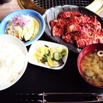 牛若丸 - 上州牛カルビセット￥９８０（ランチ）