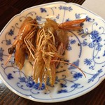 創作和食敬三 - 2016.10　天使の海老の頭としっぽの唐揚げ、香ばしい！