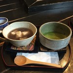 Sakanaba Ha Nagoza - 温かいぜんざい&抹茶セット¥700 (2016-10) …抹茶は…オススメしません