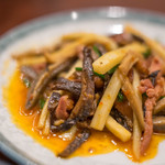 趙楊 - 【香辣川絲鴨（うしにくとしせんあひるにくせんぎりのきのこいため）】