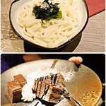 個室居酒屋 頂 - 〆のうどんと別注文したスィーツ。