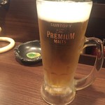 焼肉処　彩 - 生中 390yen('16.09)