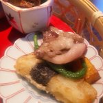 ビストロＲ - 豚と野菜・長いも磯辺揚げ