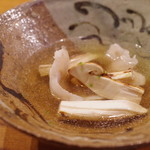 魚菜料理 縄屋 - キジハタと松茸の炊合せ