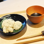 茶洒 金田中 - わらび餅 黒蜜