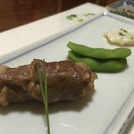 鴨とり権兵衛 - 蛸、枝豆、茸の牛肉巻き