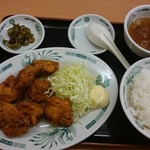 日高屋 - 唐揚げ定食