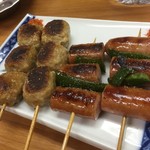 161028福岡　酒一番　ソーセージとつくね