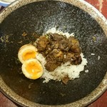 河内の中華そば 醤 - 〆ライスダイブ、そしてトロ軟骨ON