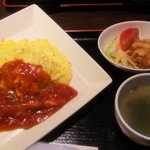 Gyosai Sumibi Dainingu Kazushi - 地鶏オムライス定食