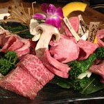 近江牛 焼肉竹 - 竹の札に部位の名称が。