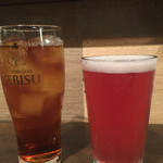 あらびき - クラフトビールの紫秋とウーロン茶