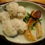 日本料理 とくを - 鱧と松茸のしゃぶしゃぶ（アップ）