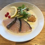 大坂鉄板焼 銀座 鉄十 - 先付け鱸