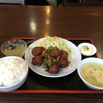あたか飯店 - Ａセットの肉団子の山椒炒め('16/11/04)