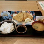 日本料理 銀座 萬菊 - アジフライ定食（１２００円）