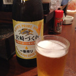 Ajikawa - 生ビはありませんが、瓶ビールは宮崎づくり。