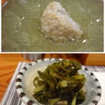 鮨匠 のむら - ◆マダコの卵・・クセもなく食べやすい。
      ◆葉山葵・・辛味を強く感じますが、お料理の合間につまむと美味しい。
      これも無くなれば追加してくださいます。