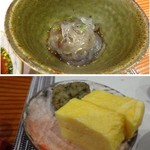 鮨匠 のむら - ◆上：天草のところてん◆下：出来立ての「玉子焼き」◆玉子焼きに添えられているのは「屋久島の味わいのさつま揚げ」