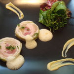 レストラン ヒロミチ - 豚スネ肉のアイスヴァインと三枚肉のちりめんキャベツ包み