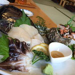 まるは食堂旅館 - 貝のお刺身 盛り合わせ