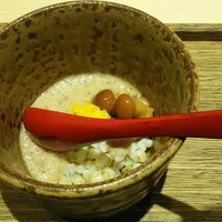 日本橋 蕎ノ字 - 新蕎麦の実と自然薯、なめこ、食用菊