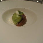 リストランテ カノフィーロ - 洋ナシとバジリコのソルベ　紅茶風味のコンポスタ