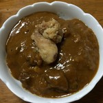 カレーショップ インデアン - 【2016年08月】インデアン持ち帰り、ワタシ用（唐揚げ乗せ）。