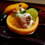 富小路 やま岸 - 16.11月　先附（柿白和え）