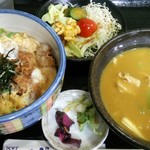 半二郎 - カツ丼セット (カレーうどん変更＋￥50)
