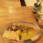 食堂　八 - 3種盛カレー