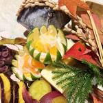 銀座 しのはら - 菊を形どったカボスの中は柿なます